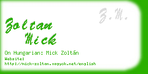 zoltan mick business card